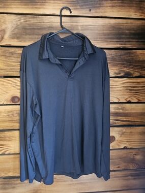 Amazon Men's Long-Sleeve Black Polo